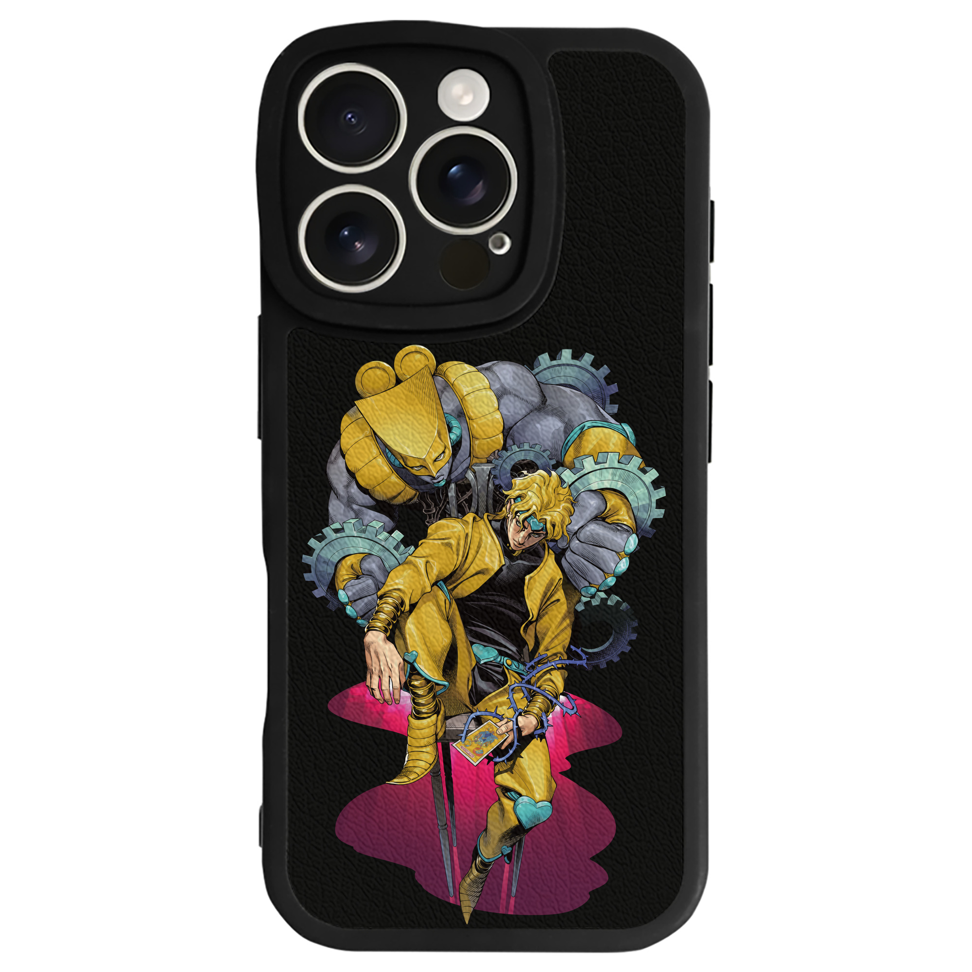 （画像用） ジョジョの奇妙な冒険 ディオ?ブランドー JoJo's Bizarre Adventure Dio Brando 【iPhone 16シリーズ対応】シリコンスマホケース（レザー調） 材質：シリコン
